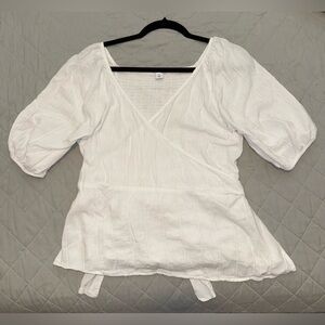 Old Navy Puff Sleeve Wrap Blouse